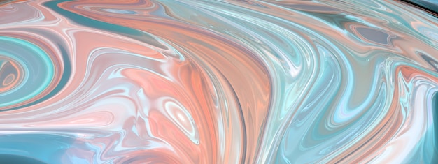 Ilustracja tła streszczenie krzywe płynu. Żywy płynny marmur kolorowy abstrakcja. Ilustracja 3D, renderowanie 3D.