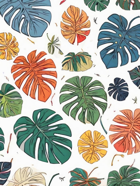 Ilustracja tła tropikalnego liścia