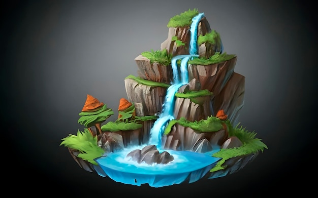 ilustracja tła wodospadu