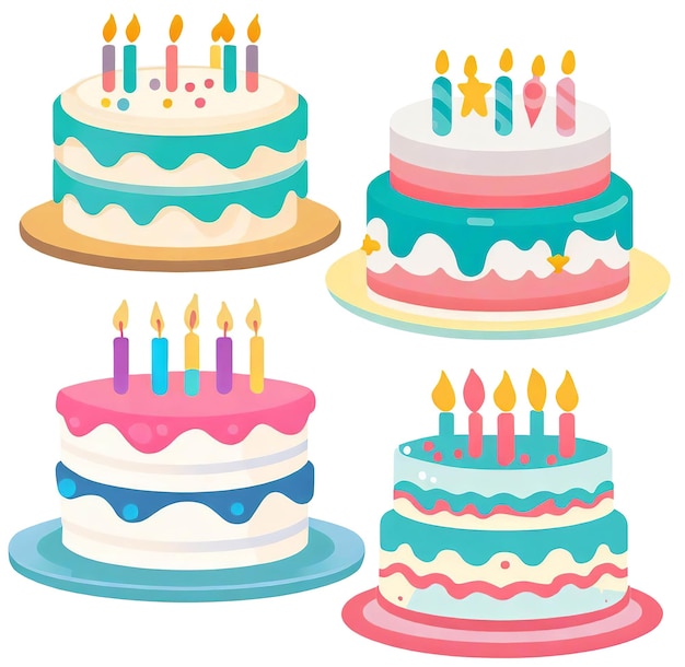 ilustracja tortu urodzinowego, którą można wykorzystać do zaproszeń na kartkę ślubną z pozdrowieniami