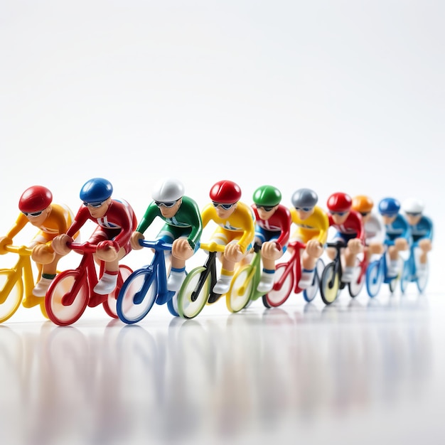 ilustracja Toy race cyclist peleton Plastic retro toys pastal