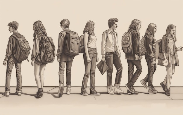 Ilustracja ucznia wracającego do szkoły
