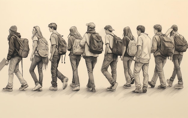 Ilustracja ucznia wracającego do szkoły