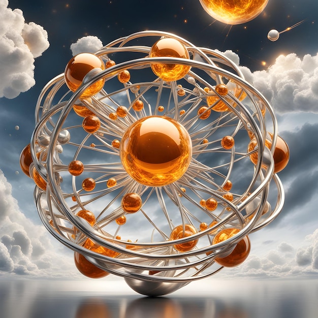 Zdjęcie ilustracja ujemnego jonu lub atomu
