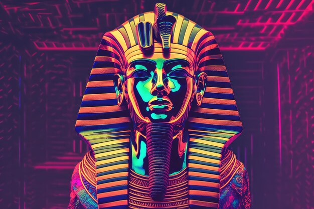 Ilustracja Vaporwave King Tut