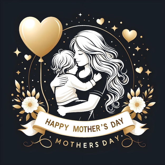 Zdjęcie ilustracja vector happy mothers day