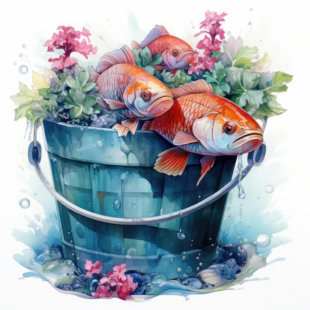 Zdjęcie ilustracja waterco bait bucket brigade generative ai