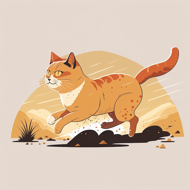 Zdjęcie ilustracja wektora biegającego kota