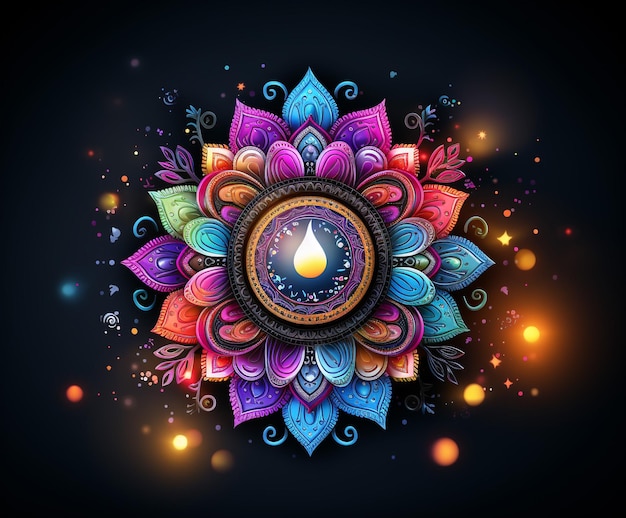 Ilustracja wektora Szczęśliwego Diwali Karta świąteczna Diwali i Deepavali Indyjski festiwal świateł