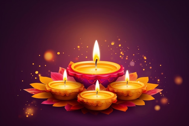 Ilustracja wektora Szczęśliwego Diwali Karta świąteczna Diwali i Deepavali Indyjski festiwal świateł