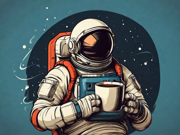 Ilustracja wektorowa astronauta Ręcznie narysowany kosmonauta do projektu druku koszulki