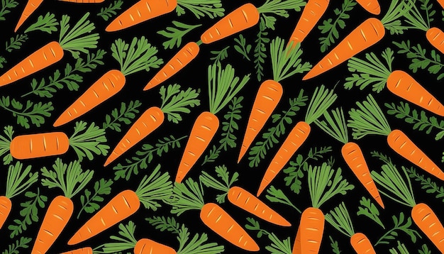Ilustracja wektorowa bez szwu wzór marchewki dla żywności ekologicznej