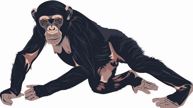 Ilustracja wektorowa Bonobo na białym tle