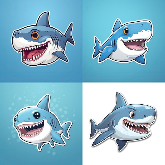 Ilustracja wektorowa Cartoon of Cute Shark