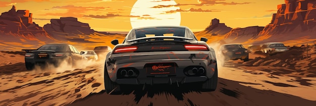 Ilustracja wektorowa gry Need for Speed NFS
