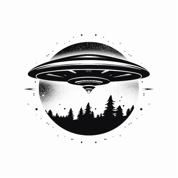 Zdjęcie ilustracja wektorowa ilustracja logo ufo w stylu hig