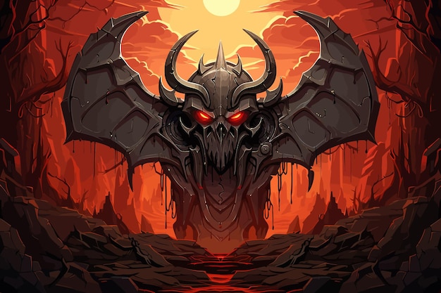 Ilustracja wektorowa klasycznej gry Diablo