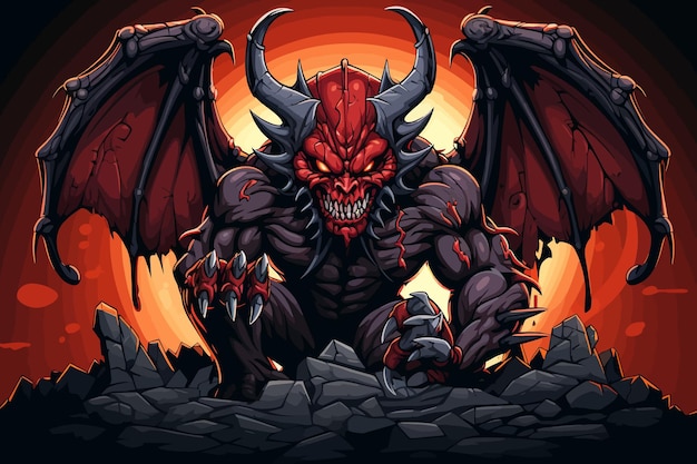 Ilustracja wektorowa klasycznej gry Diablo