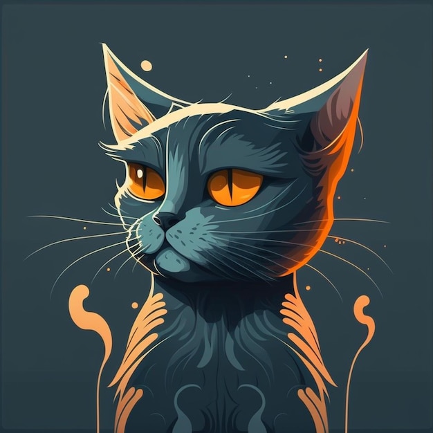 Ilustracja wektorowa kota palącego