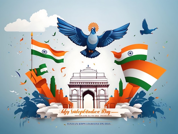 Ilustracja wektorowa kreatywnych szczęśliwego dnia niepodległości w Indiach 15 sierpnia