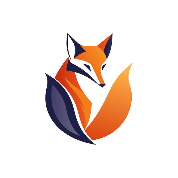 ilustracja wektorowa logo słodkiej lisy