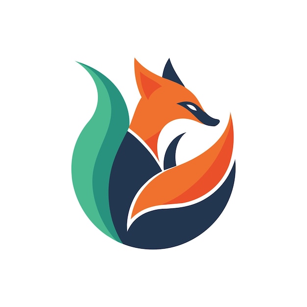 ilustracja wektorowa logo słodkiej lisy