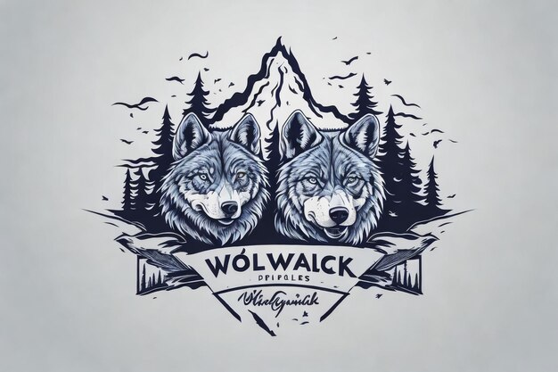 Ilustracja Wektorowa Logo Twarz Wilka