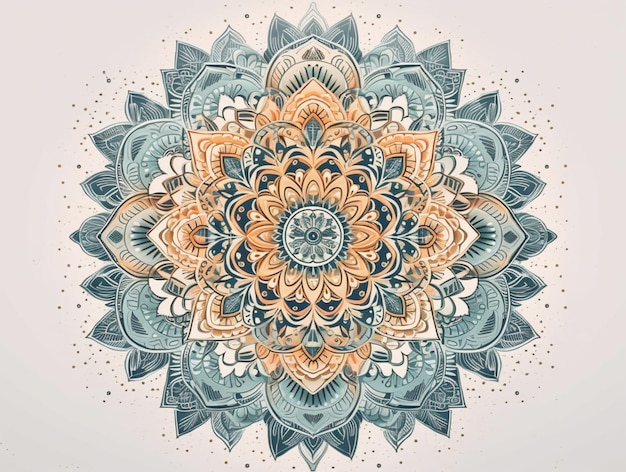 Ilustracja wektorowa mandali z kwiatowym wzorem.