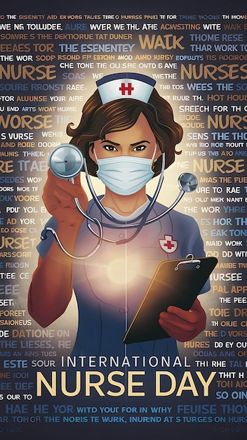 Zdjęcie ilustracja wektorowa międzynarodowego dnia pielęgniarek
