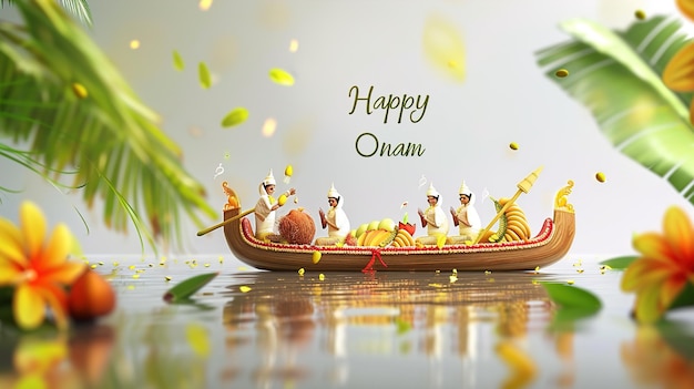 ilustracja wektorowa onam Kerala Onam Ilustracja kartki powitalnej