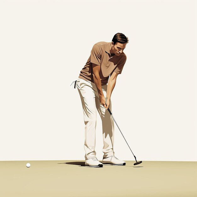 Zdjęcie ilustracja wektorowa płaskiego projektu gracza w golfa