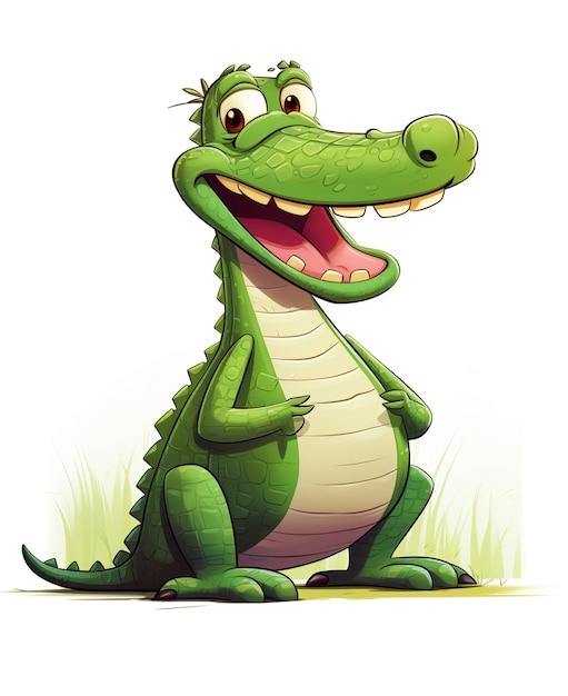 Ilustracja wektorowa postaci krokodyla z kreskówek