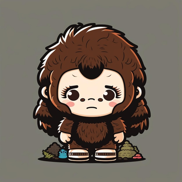 Ilustracja wektorowa postaci z kreskówki Bigfoot Baby