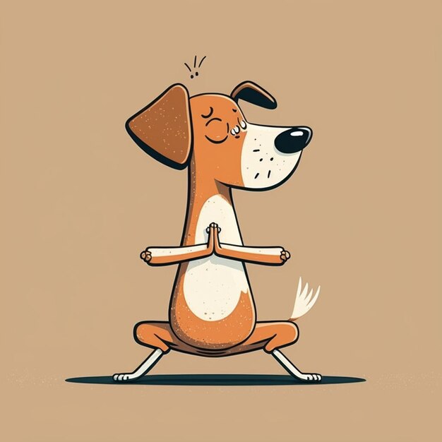 Zdjęcie ilustracja wektorowa psa grającego w jogę