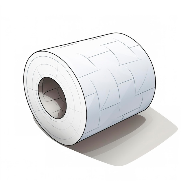 Ilustracja wektorowa rolki papieru toaletowego w stylu kreskówki anime kawaii