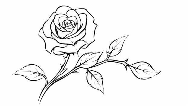 Ilustracja wektorowa rysunkowa z jedną linią kwiatów