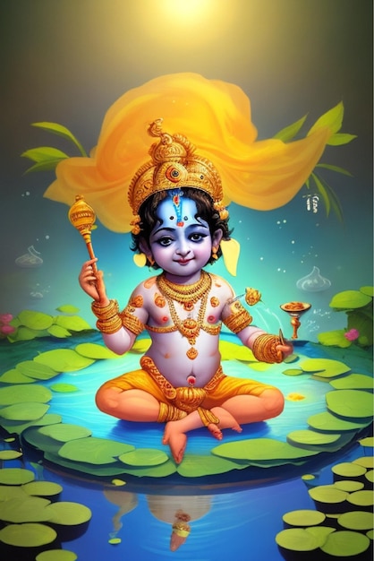 Ilustracja wektorowa Shri Krishny na Janmashtami