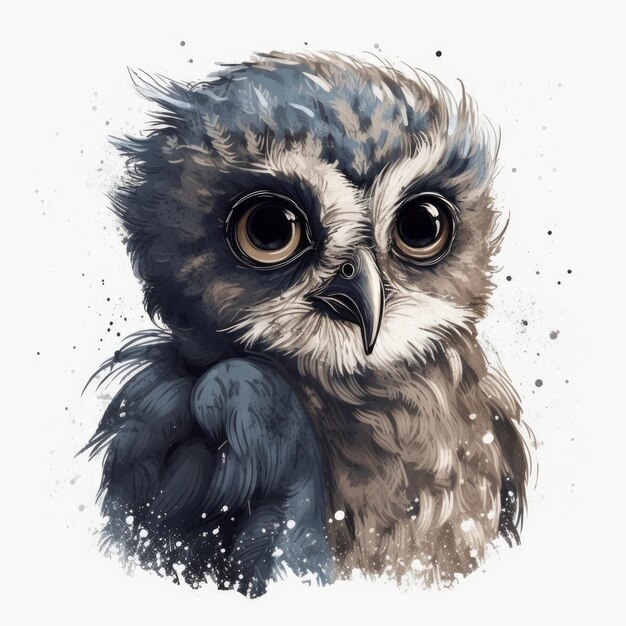 ilustracja wektorowa sowy na koszulkę narysowana w programie Adobe Illustrator