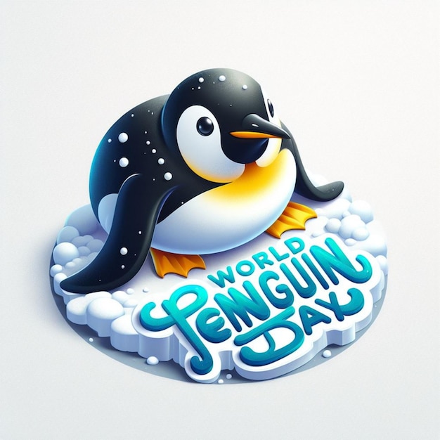 Ilustracja wektorowa Światowego Dnia Pingwinów ze śniegiem