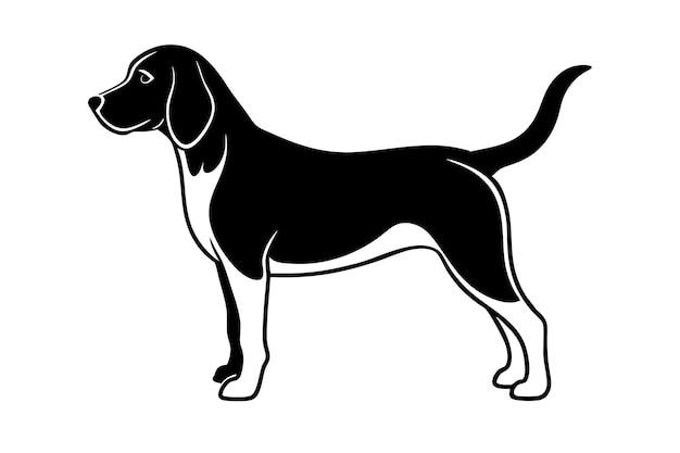 Ilustracja wektorowa sylwetki Beagle