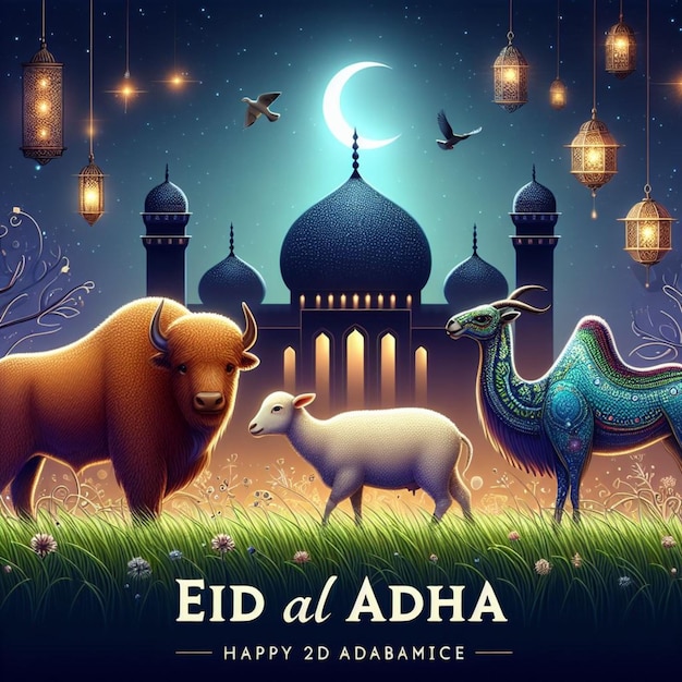 Zdjęcie ilustracja wektorowa uroczystości eid aladha