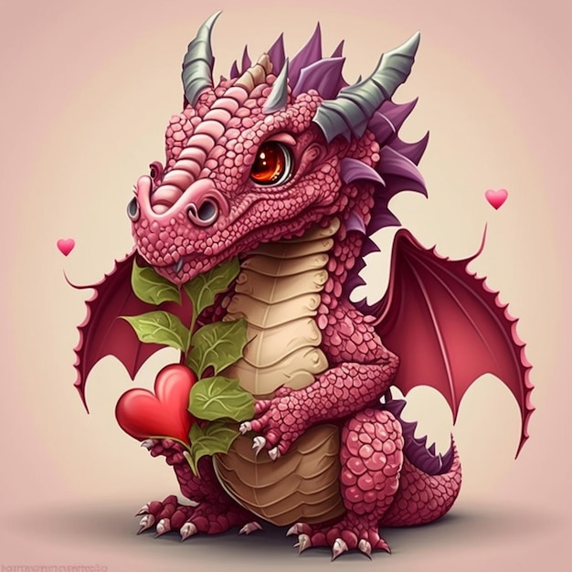 Ilustracja wektorowa w stylu Dragon Valentine