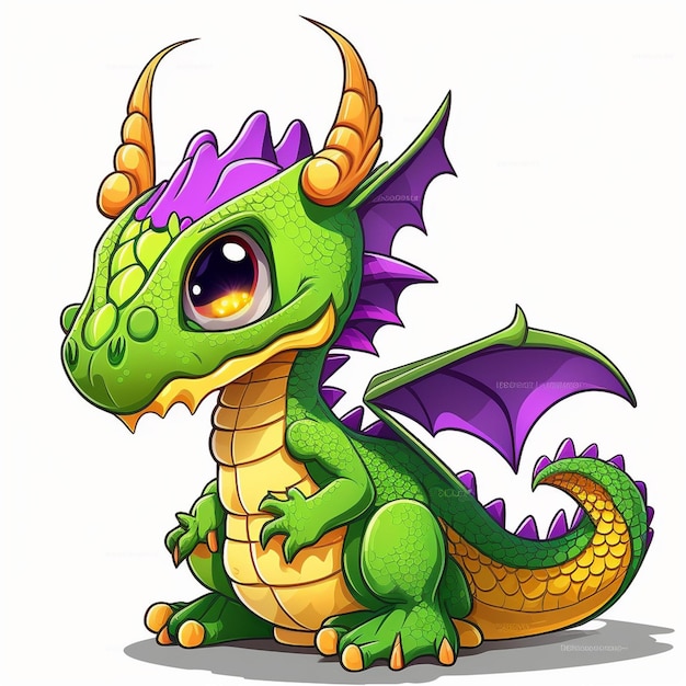 Ilustracja wektorowa w stylu gry Cartoon Dragon