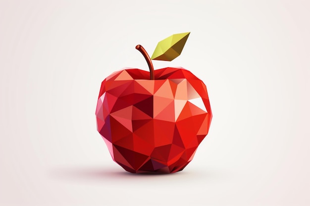 Zdjęcie ilustracja wektorowa znaku jabłkowego w stylu low poly