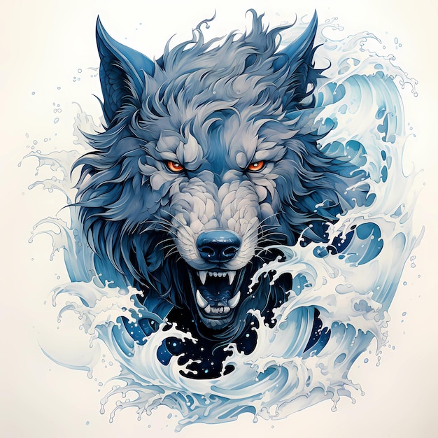 Ilustracja wilka morskiego