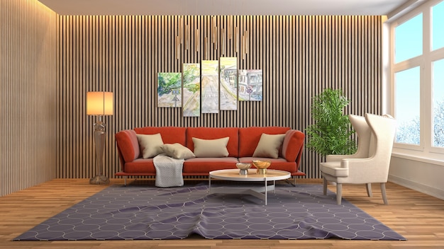 Ilustracja wnętrza salonu