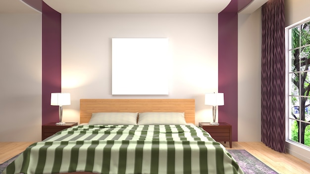 Ilustracja wnętrza sypialni