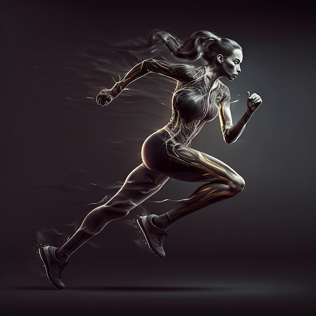 Ilustracja wygenerowana przez AI Running Woman in Motion