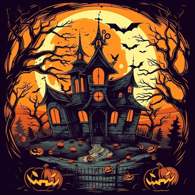 Ilustracja wygenerowanego Halloween AI