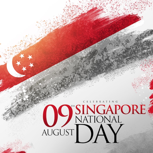 Ilustracja z Dnia Narodowego Singapuru 9 sierpnia